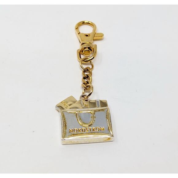 Nordstrom Accessories - Nordstrom Key Ring Chain Fob Gold Silver Tone Shopping Bag